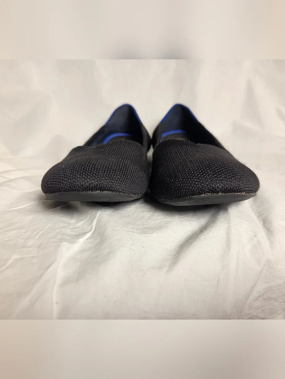 Rothys Ballet Flats Black Soft Fabric Slip On Women's 11 Blue Halo Rounded Toe - Picture 4 of 6